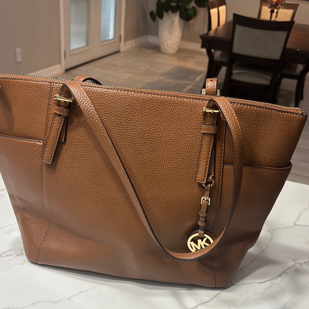 Michael Kors Brown Saffiano Leather Tote - Picture 3 of 17